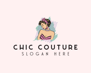 Woman Pinup Girl logo design