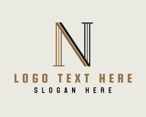 Elegant Pillar Letter N logo design