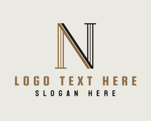 Elegant Pillar Letter N logo