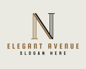 Elegant Pillar Letter N logo design