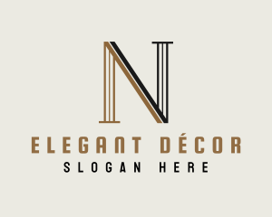 Elegant Pillar Letter N logo design