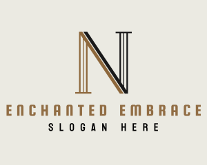 Elegant Pillar Letter N logo design