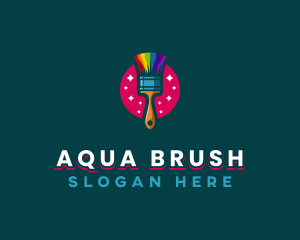 Colorful Art Paintbrush logo design