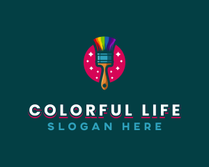 Colorful Art Paintbrush logo design