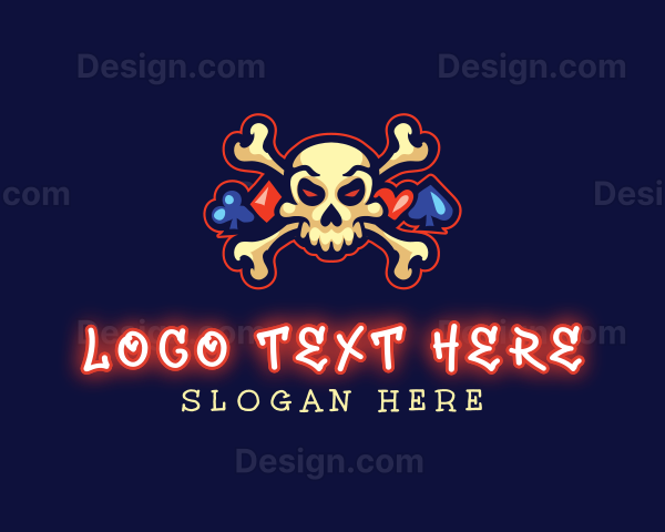 Cross Bone Skull Gambling Logo