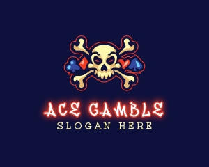 Cross Bone Skull Gambling logo design