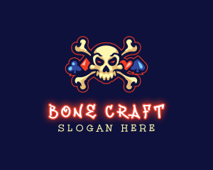 Cross Bone Skull Gambling logo design