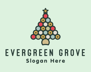 Multicolor Christmas Tree logo design