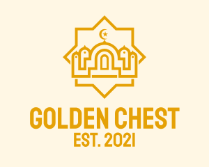 Golden Muslim Mosque  logo design