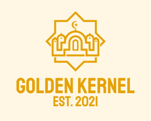 Golden Muslim Mosque  logo design