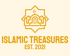 Golden Muslim Mosque  logo design