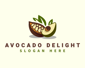 Cocoa Avocado Fruit logo design