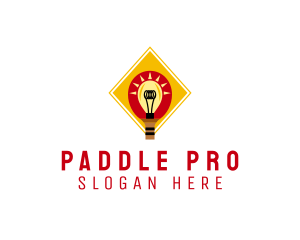 Table Tennis Paddle Light  logo design