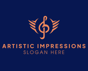 Clef Wing Music Production logo design