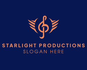 Clef Wing Music Production logo design