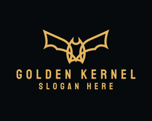 Golden Flying Bat logo design