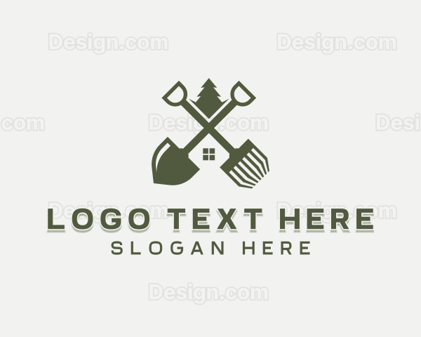 Shovel Rake Landscaping Logo