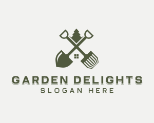 Shovel Rake Landscaping logo design