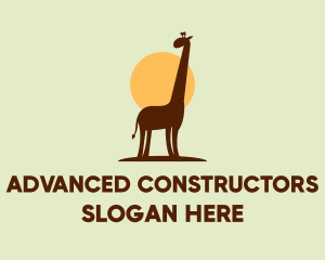 Brown Giraffe Silhouette logo design