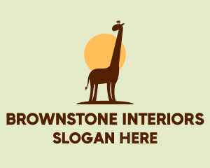 Brown Giraffe Silhouette logo design