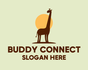 Brown Giraffe Silhouette logo design