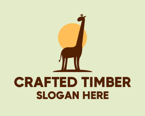 Brown Giraffe Silhouette logo design