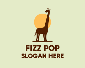 Brown Giraffe Silhouette logo design