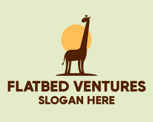 Brown Giraffe Silhouette logo design