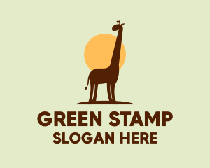 Brown Giraffe Silhouette logo design