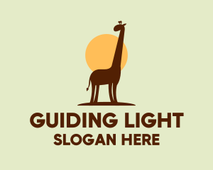 Brown Giraffe Silhouette logo design