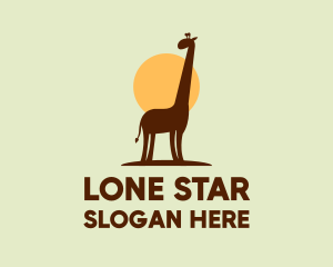 Brown Giraffe Silhouette logo design