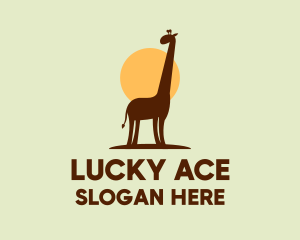 Brown Giraffe Silhouette logo design