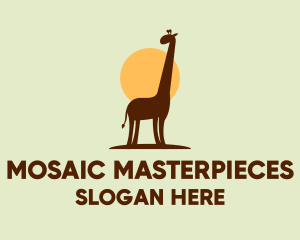 Brown Giraffe Silhouette logo design