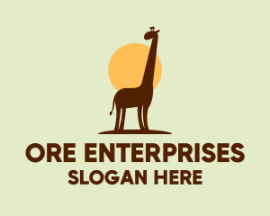 Brown Giraffe Silhouette logo design