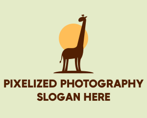 Brown Giraffe Silhouette logo design