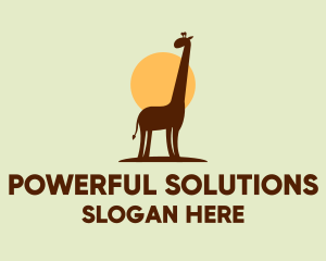 Brown Giraffe Silhouette logo design