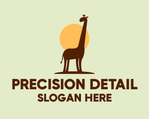 Brown Giraffe Silhouette logo design