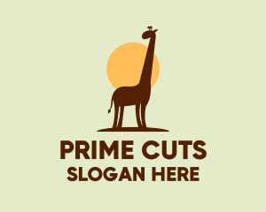 Brown Giraffe Silhouette logo design