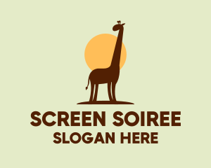 Brown Giraffe Silhouette logo design