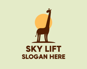 Brown Giraffe Silhouette logo design