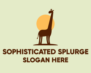 Brown Giraffe Silhouette logo design