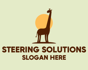 Brown Giraffe Silhouette logo design