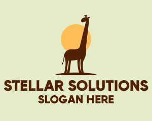 Brown Giraffe Silhouette logo design