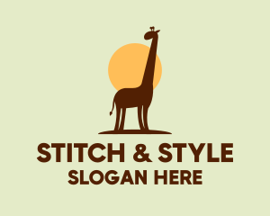 Brown Giraffe Silhouette logo design