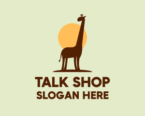 Brown Giraffe Silhouette logo design