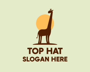 Brown Giraffe Silhouette logo design