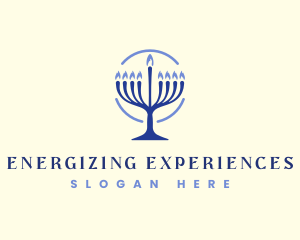 Hannukah Menorah Jewish logo
