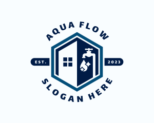 House Water Faucet logo design