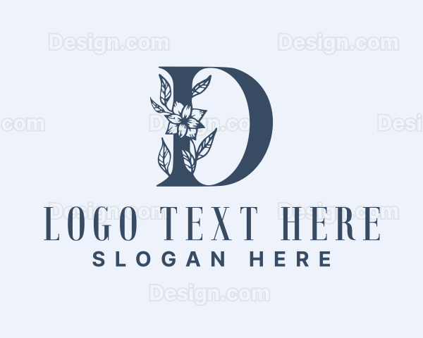 Floral Plant Letter D Logo