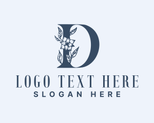 Floral Plant Letter D  logo